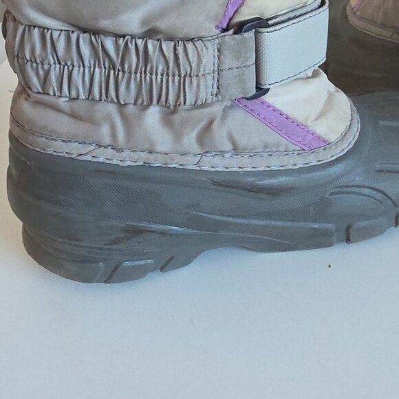 SOREL | Flurry Winter Boots Gray Purple Girls Sz 1 - Picture 7 of 8
